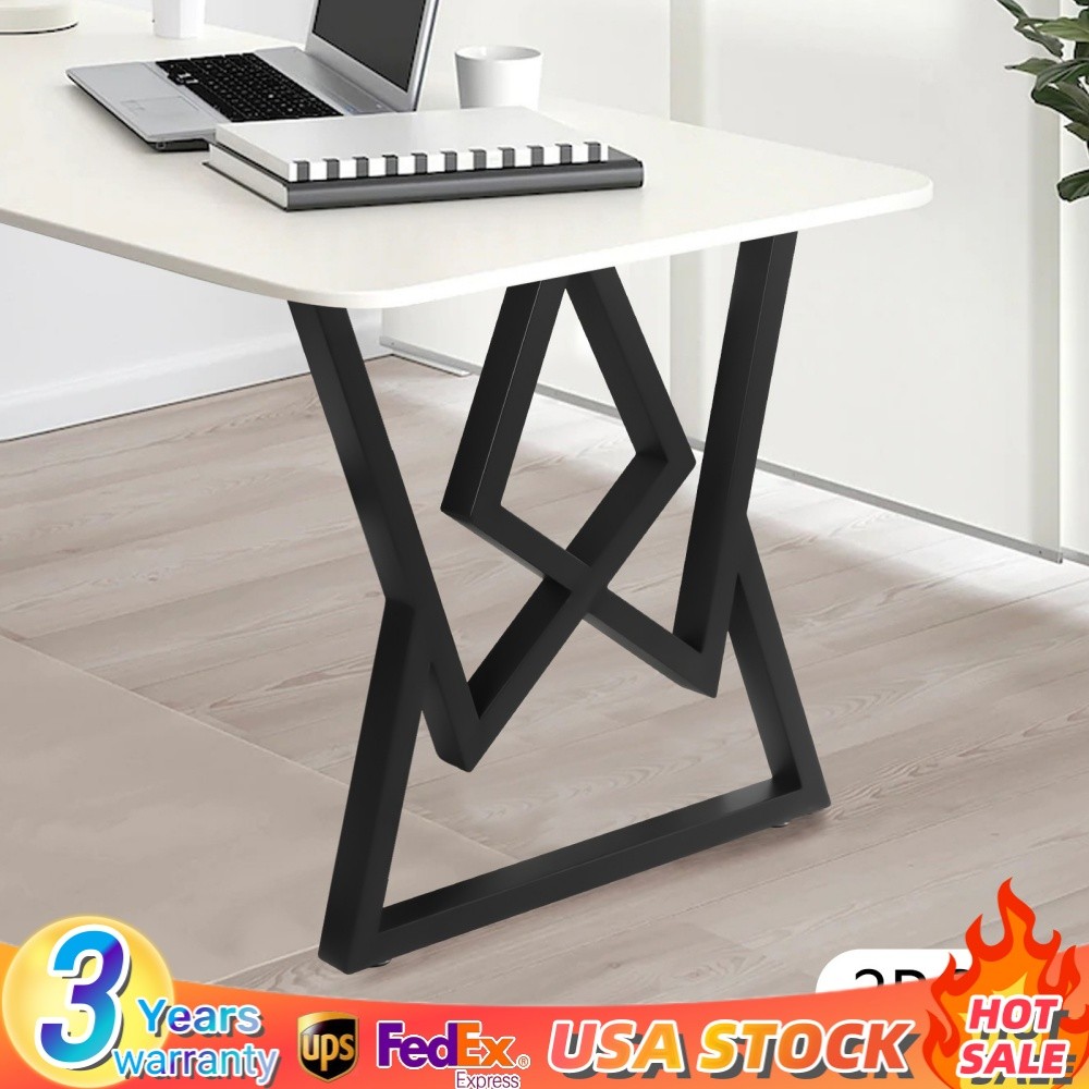 2PCS Furniture Leg, MAX.440lb Load Desk Leg, Steel Coffee Table Leg Black