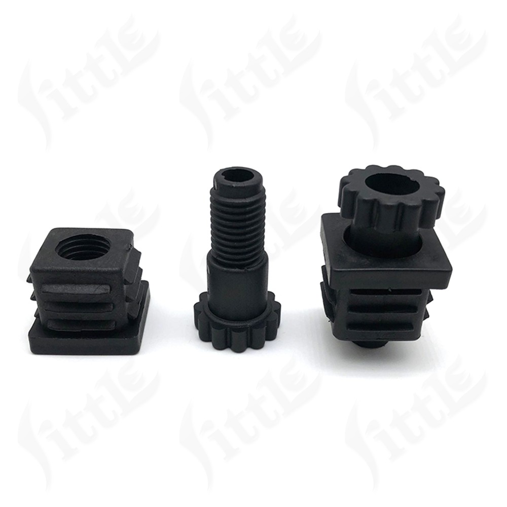 Adjustable ABS Plastic Plugs Stainless Steel Tube Pipe Inner End Caps Foot Pads