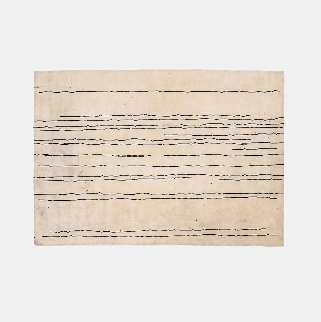 2021 Carl Hansen White Woodlines Area Rug 200x300cm Naja Utzom Popov of Denmark