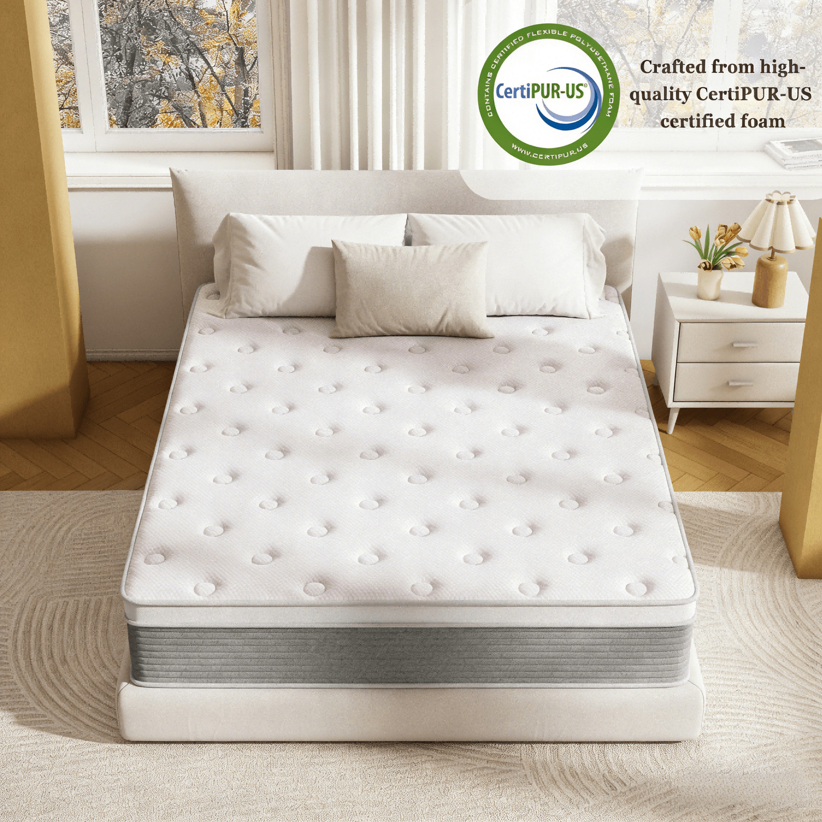 Medium Firm Hybrid Mattress | Breathable Knitted Cover Bed Mattress
