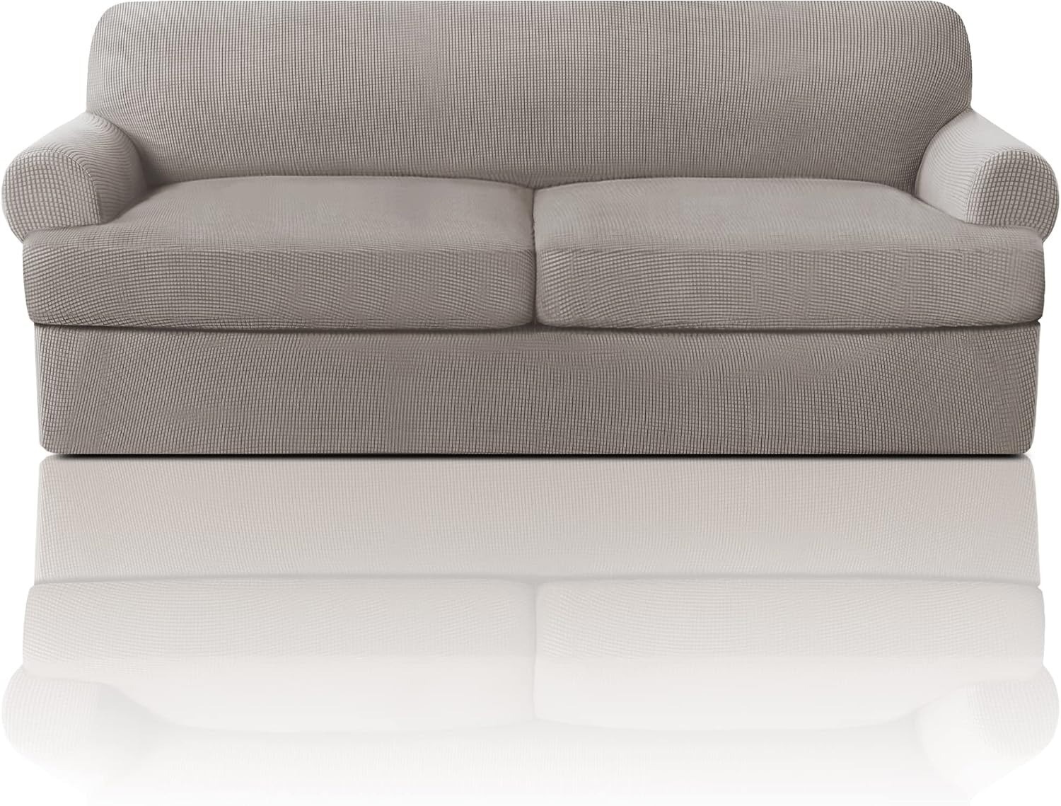 T‑Cushion Sofa Slipcover 3‑Piece Set – Soft Stretch Furniture Cover, Up to 88″