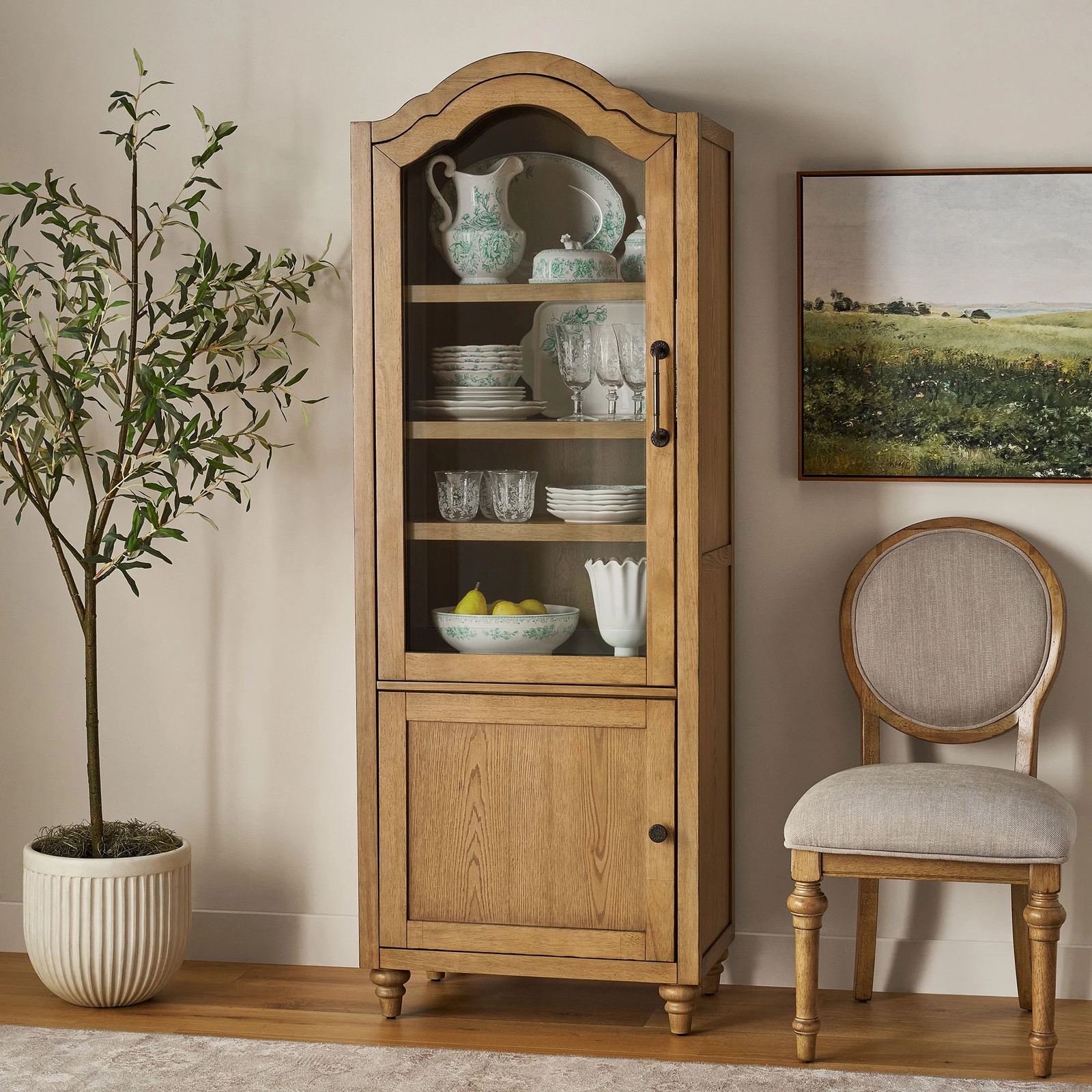 Pioneer Woman Dining Hutch Farmhouse Glass Display Storage Cabinet Heirloom