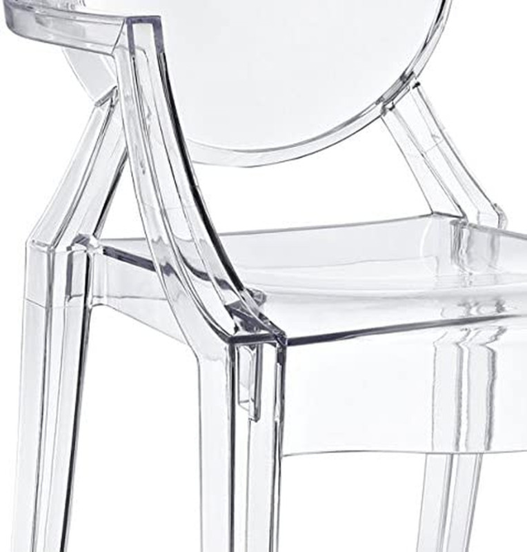 Modway Casper Modern Acrylic Stacking Kitchen and Dining Room Arm Chair Clear