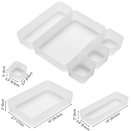 5 Pcs Drawer Organizer Tray Storage Box for Bedroom Nightstand Drawer 5pcs