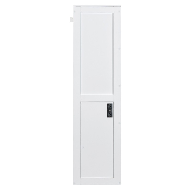 Full Size Murphy Bed Wall Bed with UBS Port for Small Apartment or Studio,White