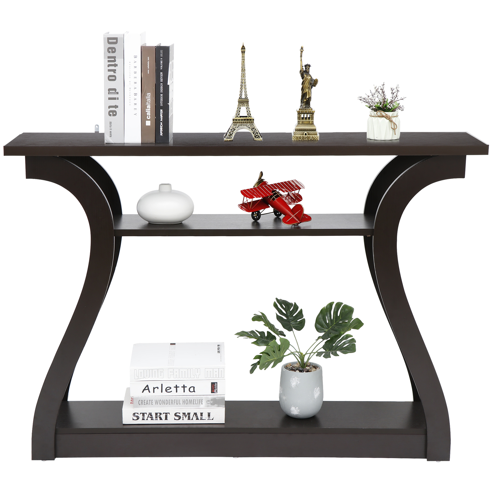 47” Console Accent Table Entryway Table with Storage Shelf Modern Design Table