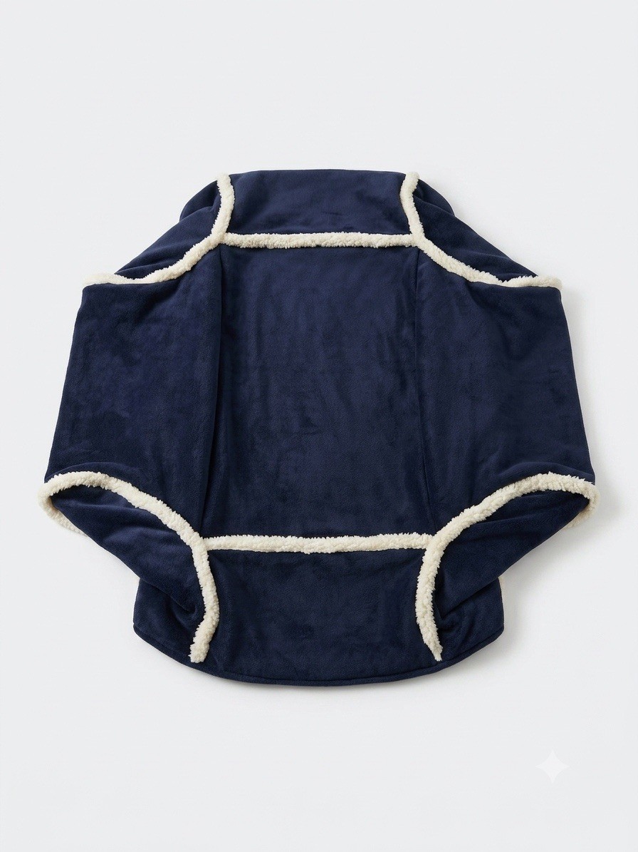 Pottery Barn Kids Anywhere Chair Slipcover 2012 Faux Suede/Fur Navy Blue Regular
