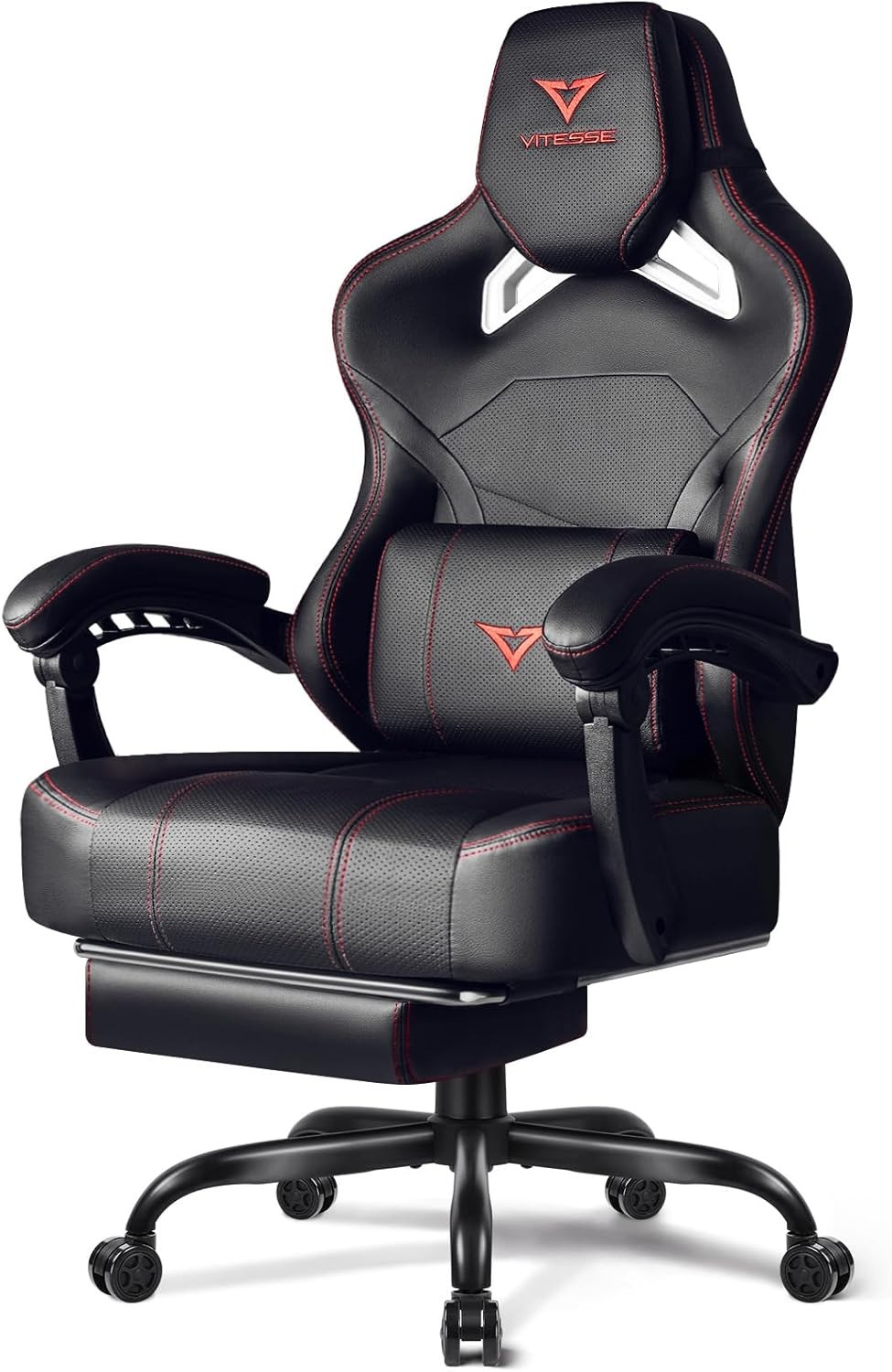 Big and Tall Gaming Chair 400lb Capacity with Footrest, Racing-Style High Back