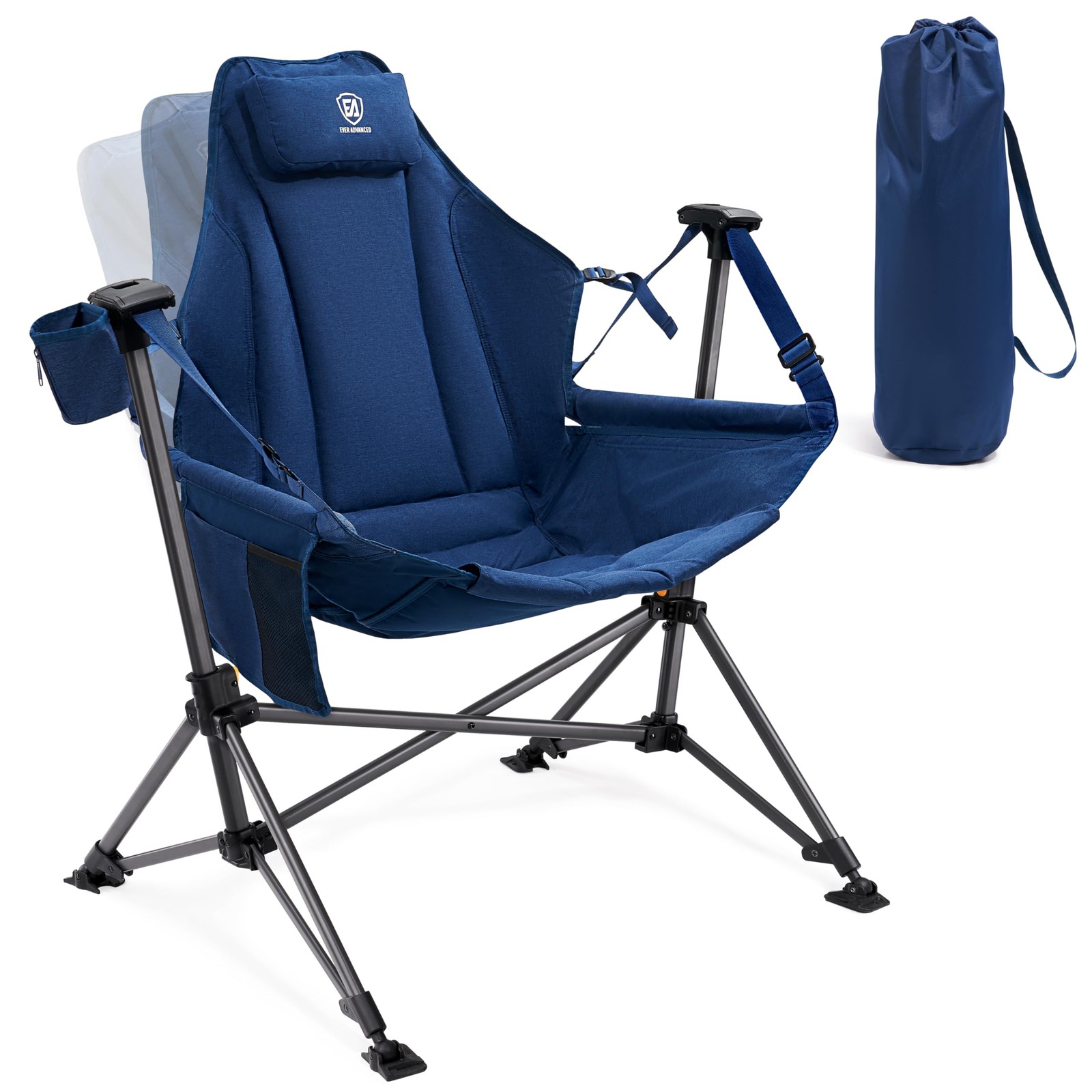 EVER ADVANCED Padded Hammock Camping Chair, 31in x 20in x 51in, Blue