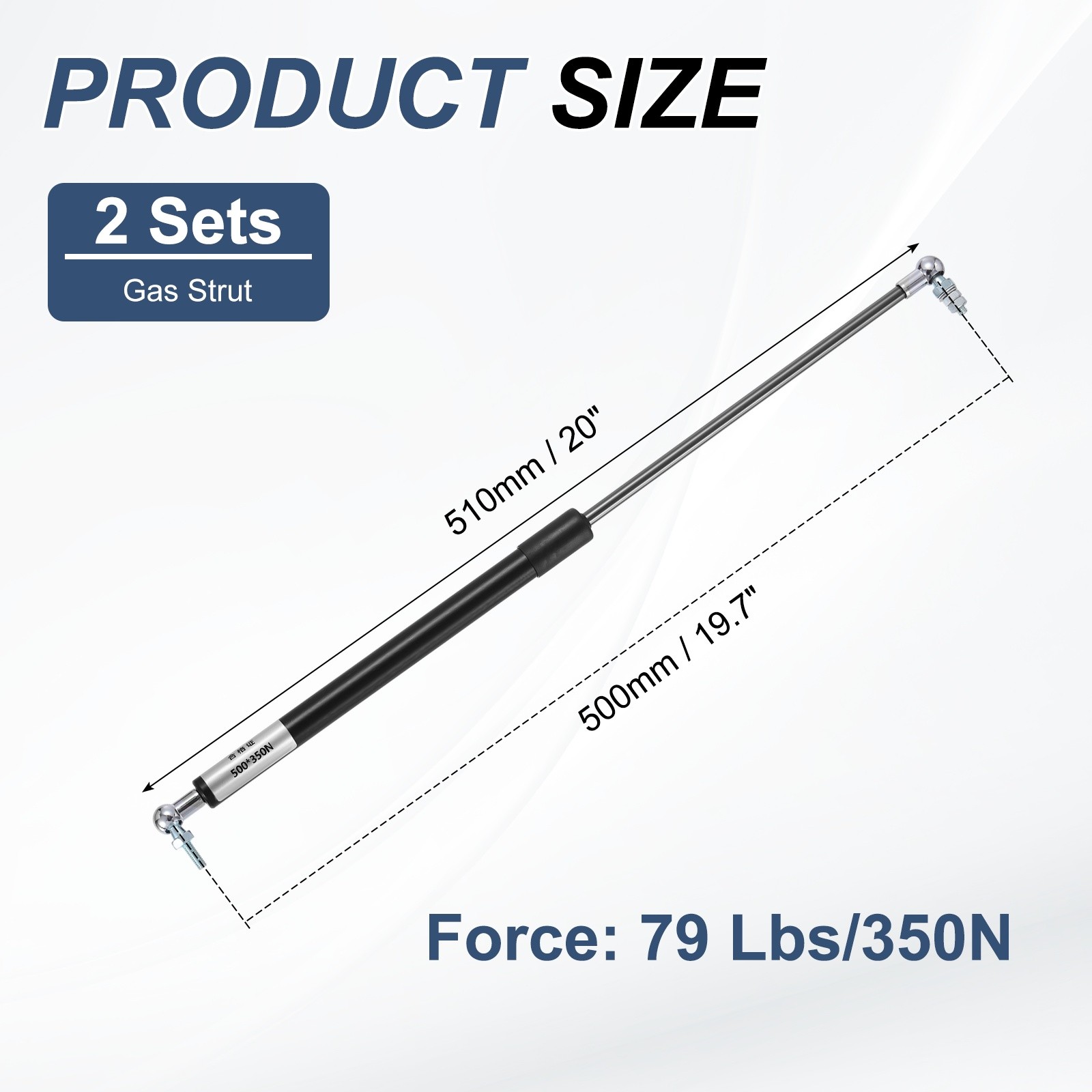 2 Sets Gas Strut, 79Lb/350N 20 Inch Lift Support Hydraulic Rod