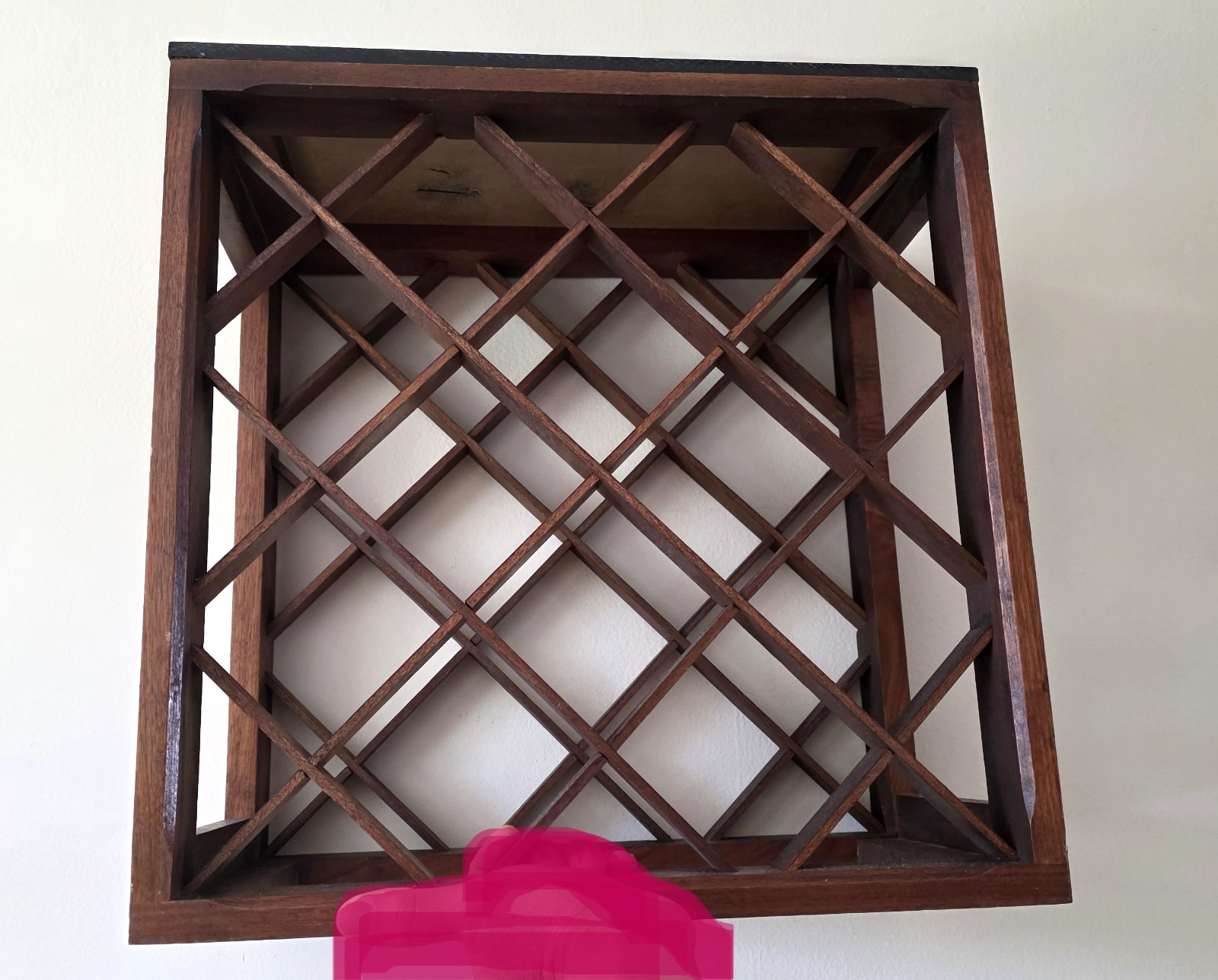 VINTAGE WINE RACK- WALNUT -VERMILLON INC-70s- 12 BOTTLES-GOOD CONDITION