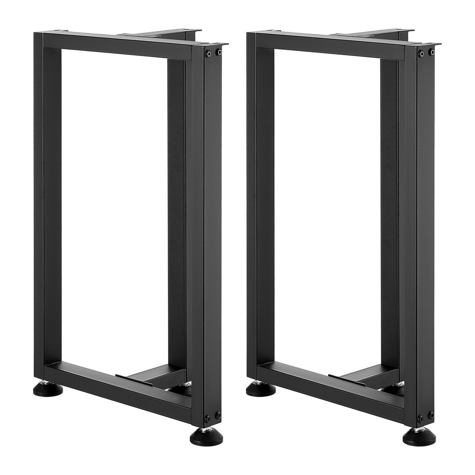 Steel Furniture Legs, Square T-Shape, 29.1in x 17.7in, 2204lb Max Load, Black