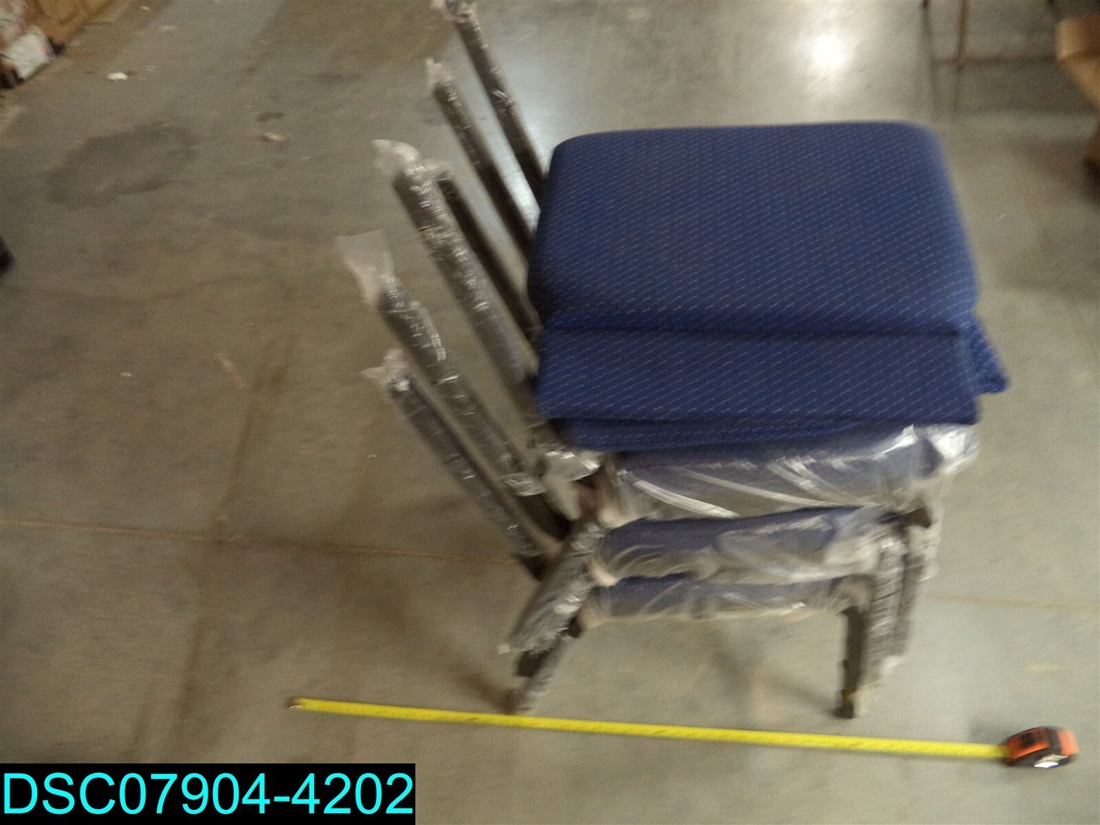 QTY=3: XUCH60096NVYDOTGG HERCULES Series 18.5”W Stacking Church Chair in Blue