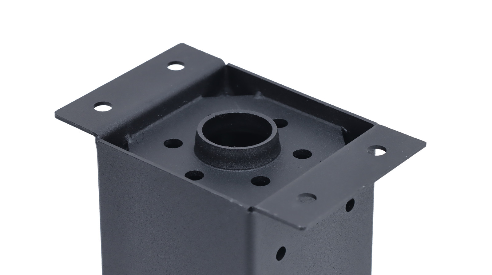 4×4 Edge-Mount Post Base Bracket 4-Pack 2-Side Flange Wall-Flush Deck Black