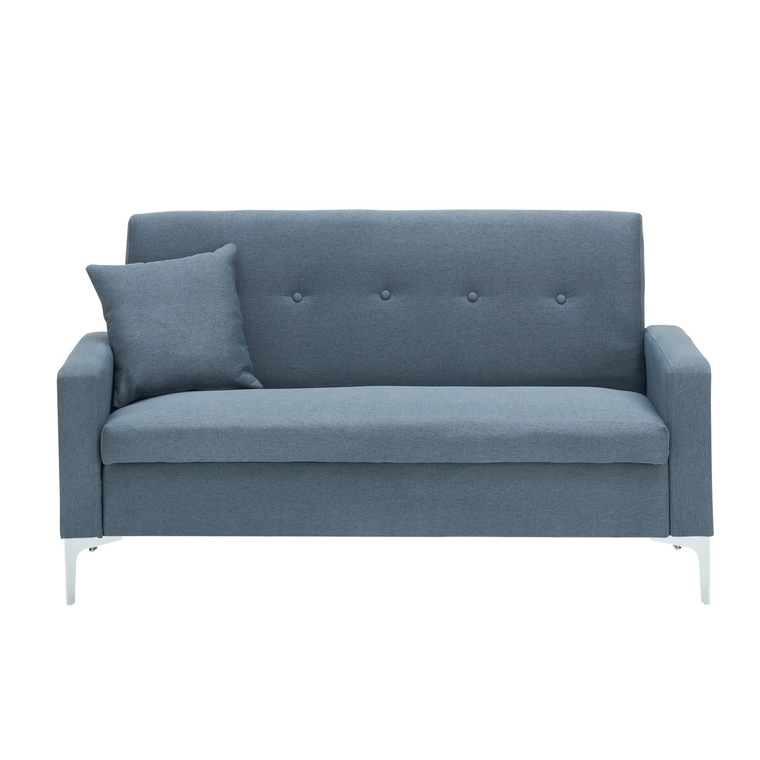 Loveseat Sofa Modern Velvet Couch w/ Hidden Storage & Metal Legs for Small Space