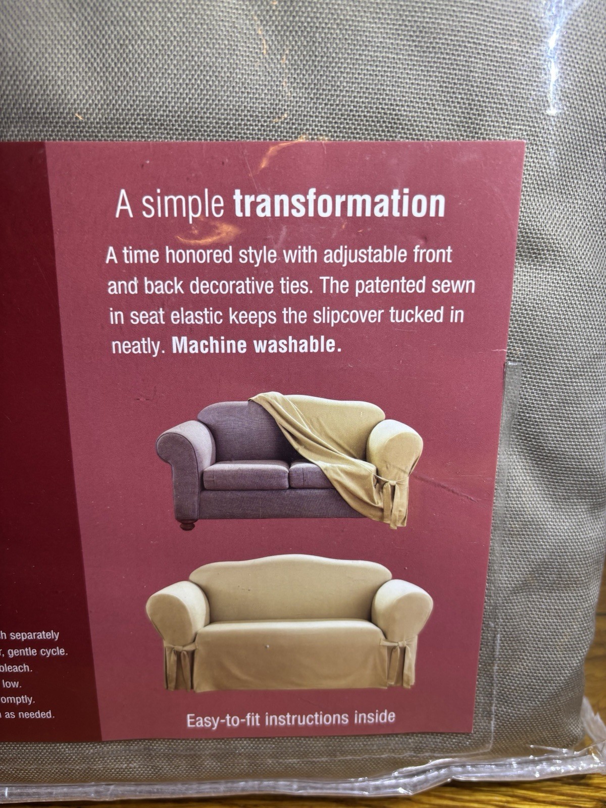 Surefit Basics Cotton Chair Slipcover Duck Linen Taupe Brown 15288 NEW!
