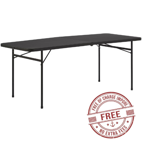 Bestseller! Mainstays 6′ Rectangle Centerfold Folding Table, Black, From to US