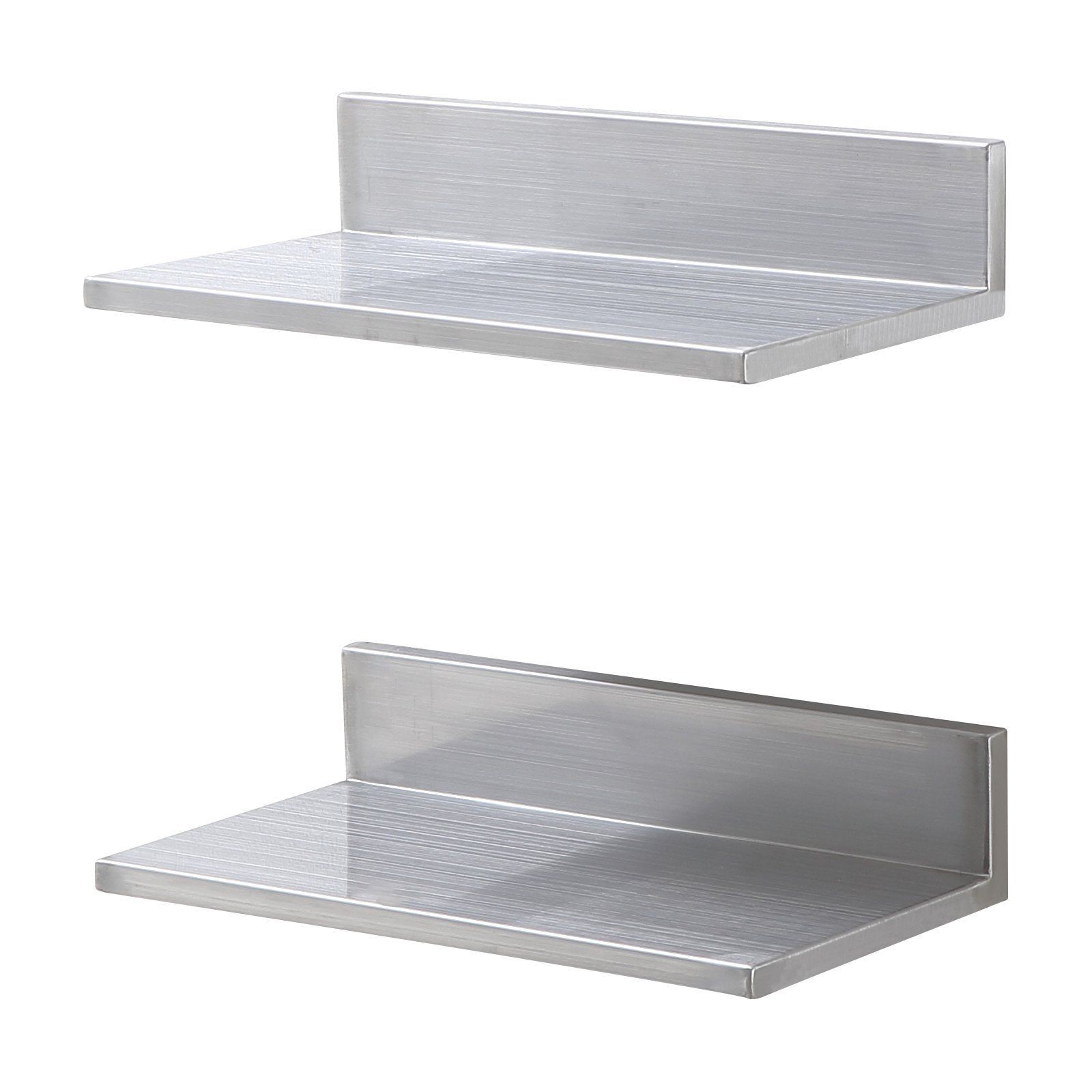 Functional 8.6×16 in Wall Shelf Stainless Steel 44lb Capacity Scratch Proof
