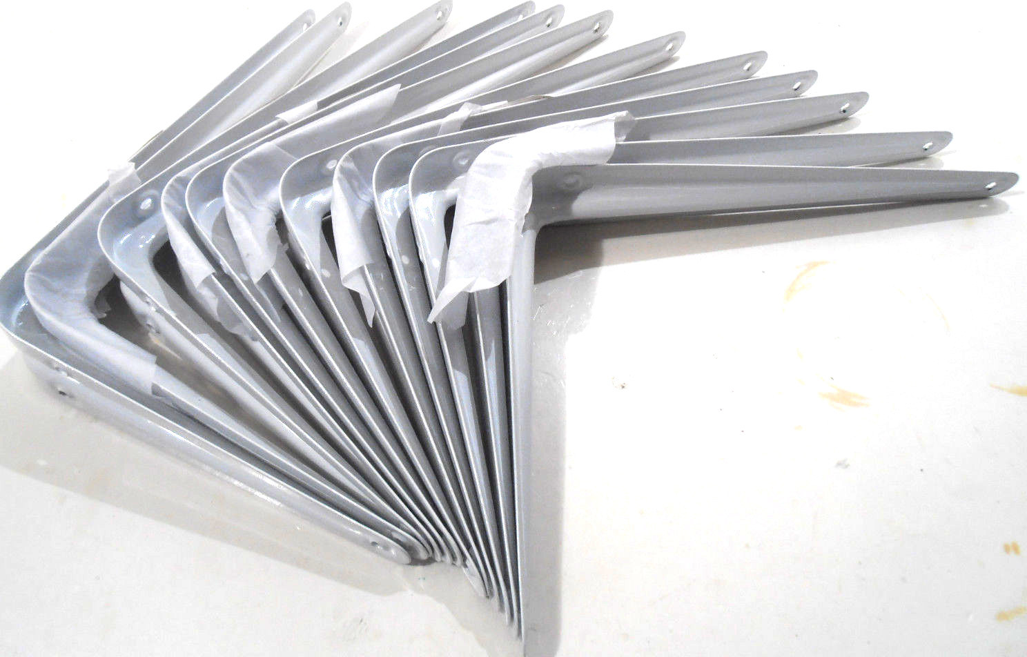 SHELF BRACKETS 6″ INCH X 8″ INCH TWELVE 12 PC. 6″ X 8″ WHITE METAL