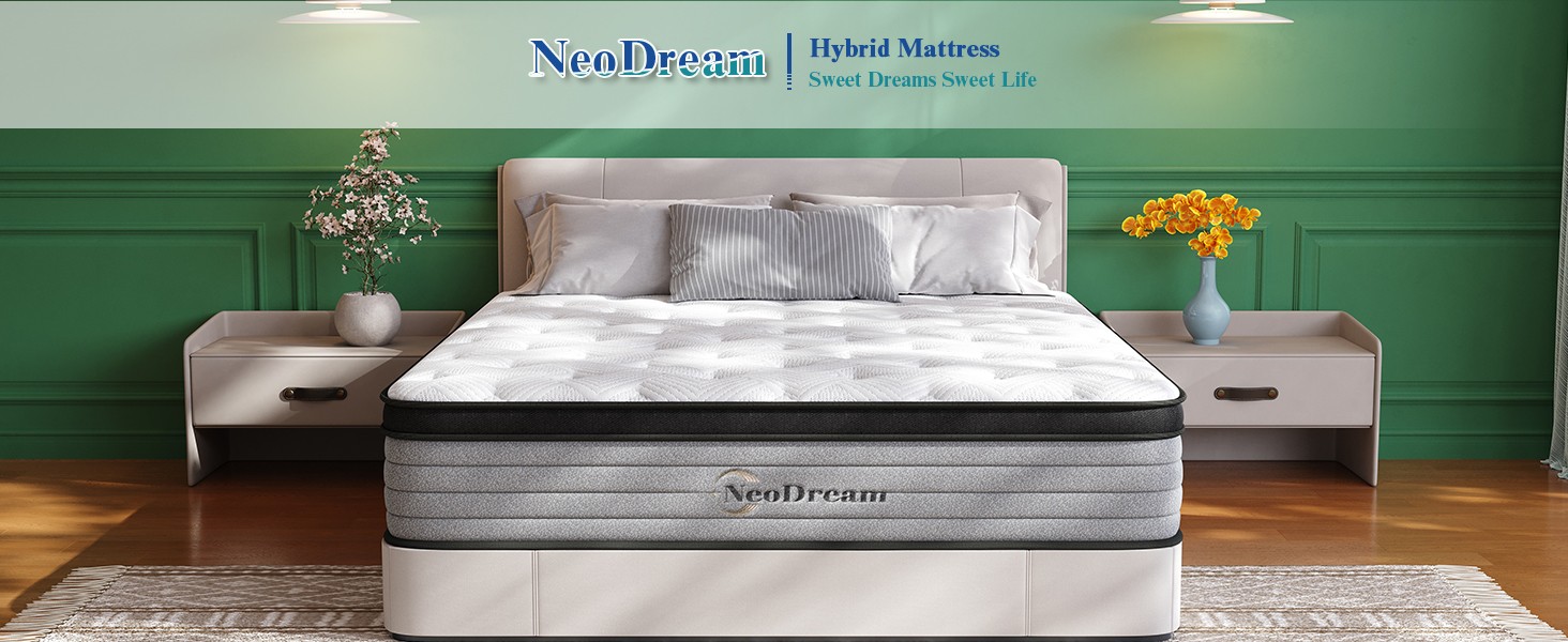 Queen Mattress, 14 Inch Queen Size Mattress in a Box, Hybrid Matress with Memory