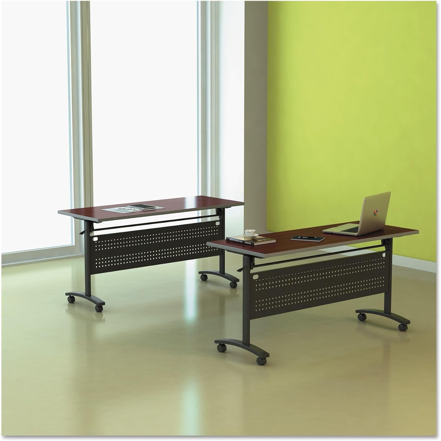Reversible Laminate Table Top Rectangular 59.5w X 23.63,Medium Cherry/Mahogany