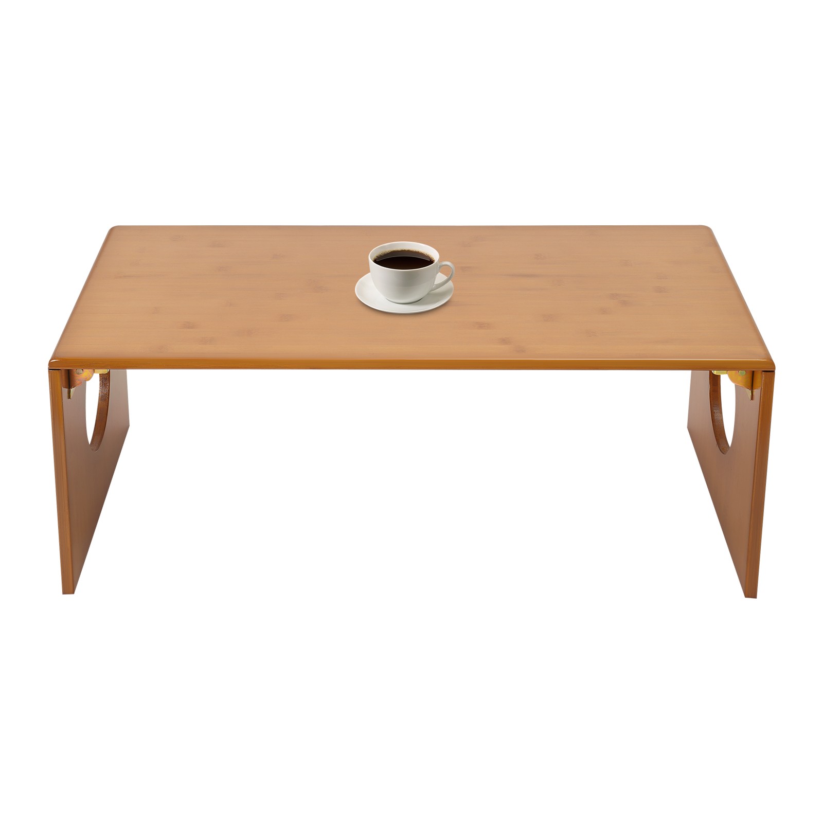 Brown Folding Floor Coffee Table, Foldable Low Portable Coffee Table for Sitting