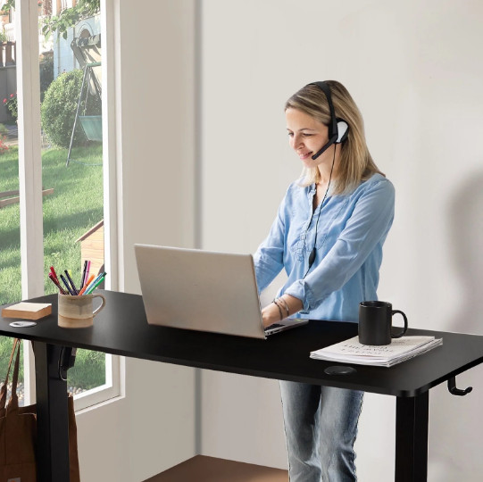 CONCETTA Electric Standing Desk Height Adjustable 48×24 Home Office Black