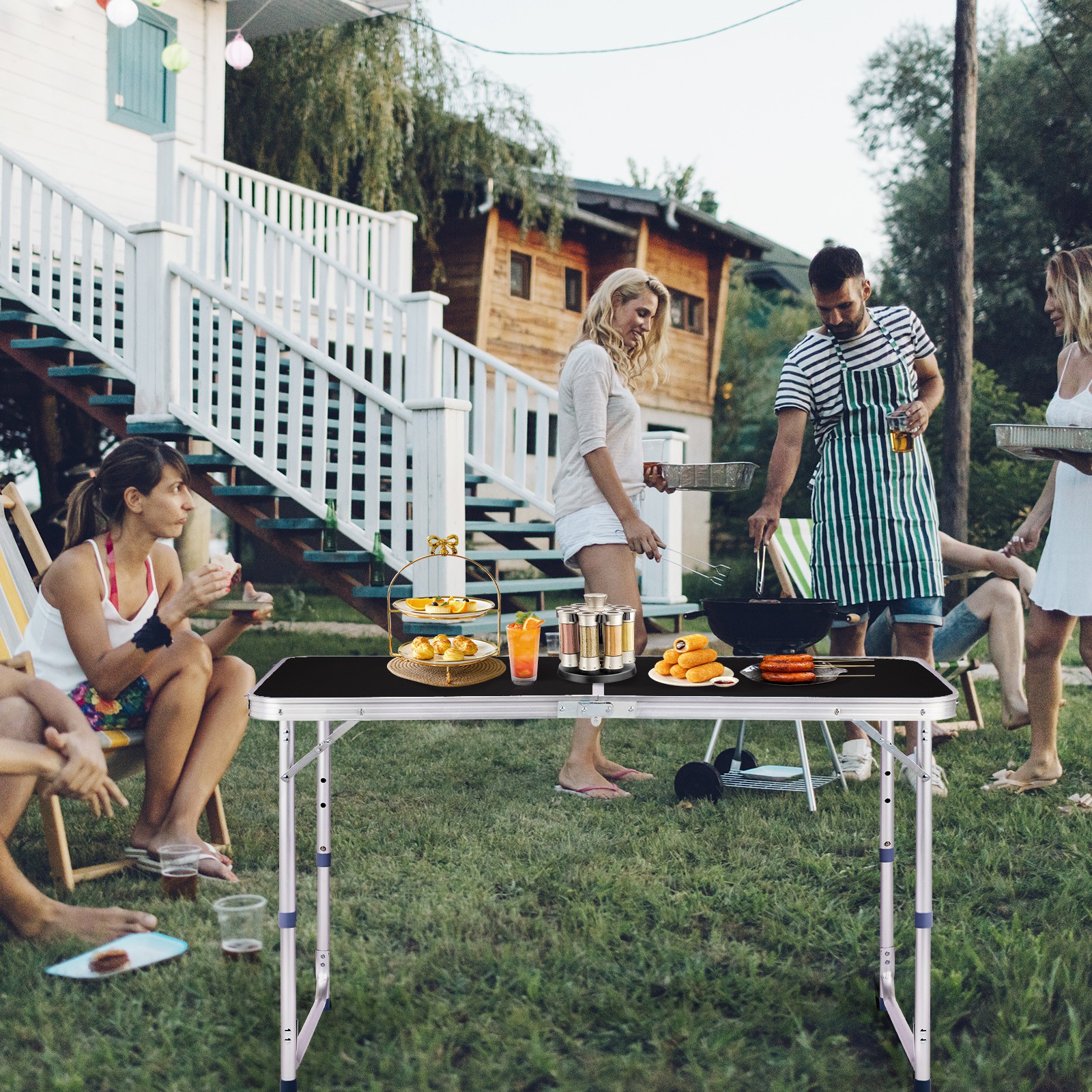 Aluminum Folding Table 4FT Portable for In/Outdoor Picnic Party Camping Table