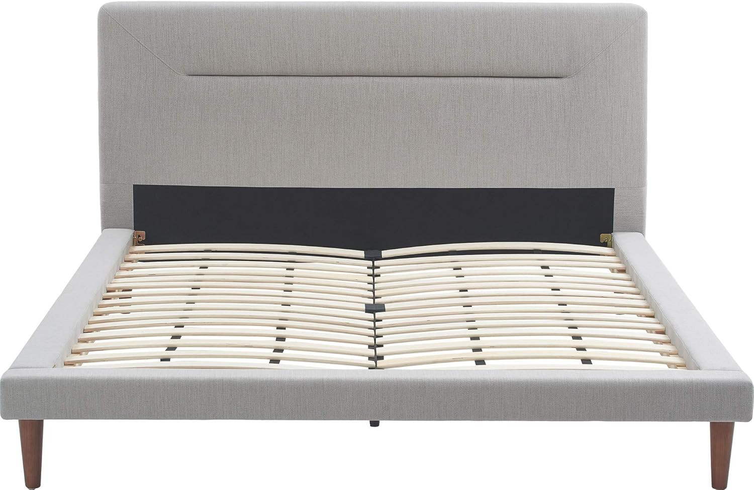 Sierra Upholstered Platform Bed, Low-Profile, Tufted Headboard, Queen, Gray