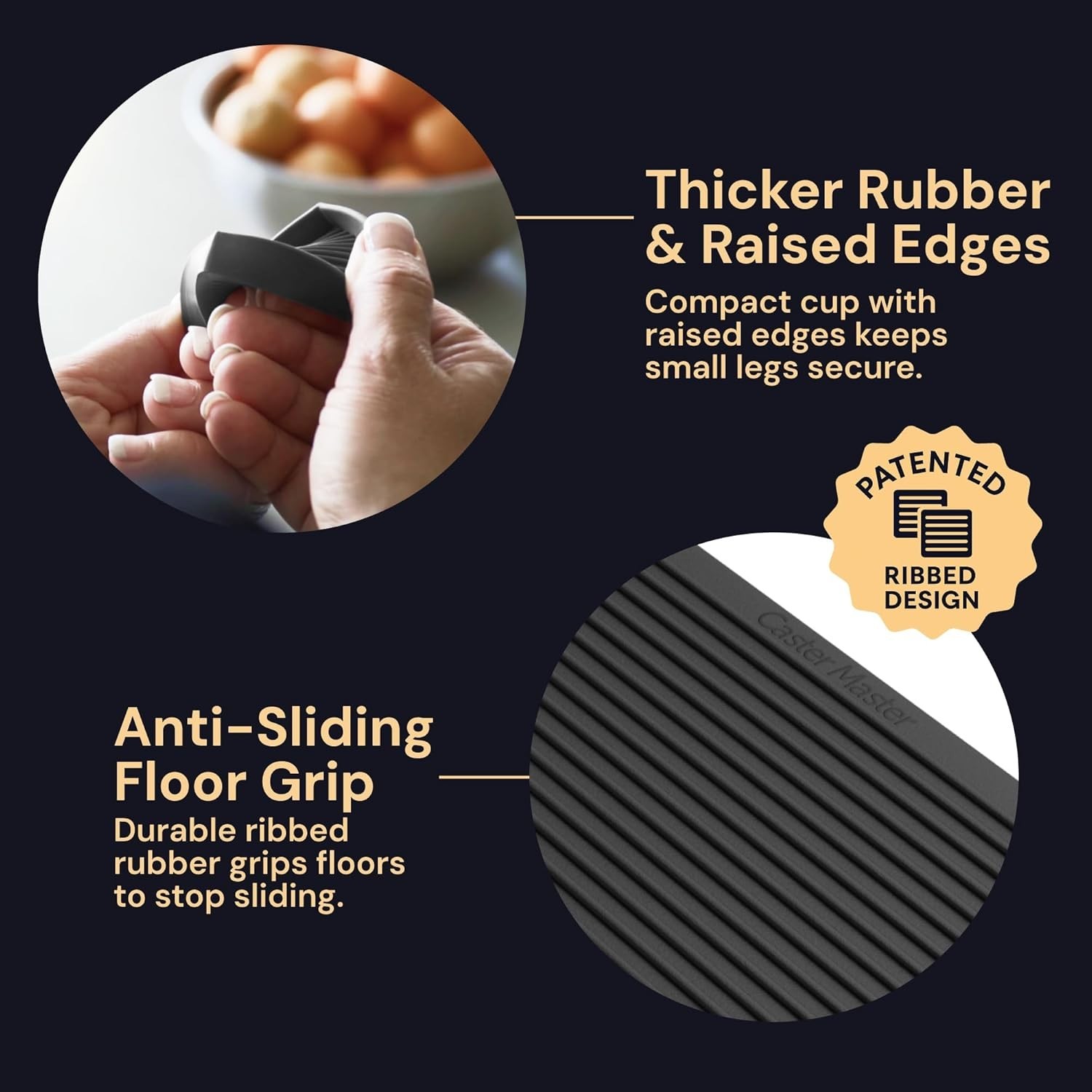 Non-Slip Furniture Pads for Hardwood Floors – 5 in x 5 in Pack of 4 – Black -…