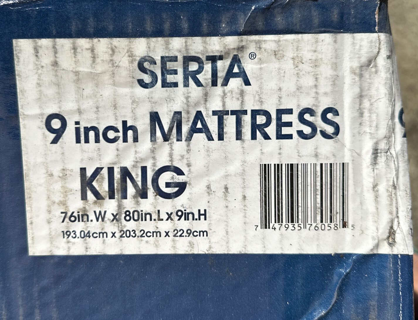 SERTA PERFECT SLEEPER ELITE 9 Inch NEW Gel Memory Foam Mattress In A Damaged Box