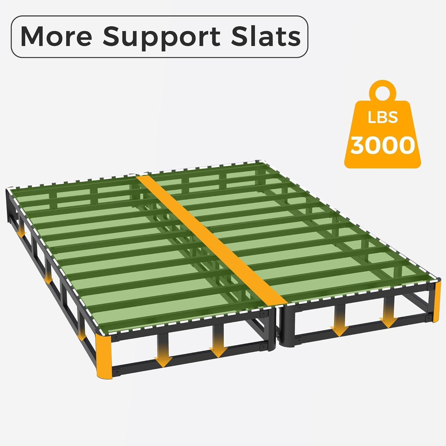 Split Queen Box Spring 5 Inch, Easy Assembly Bed Foundation, Heavy Duty Low