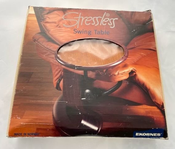 Ekornes Stressless 12″ Cherry Stain Swing Table, New in Opened Box
