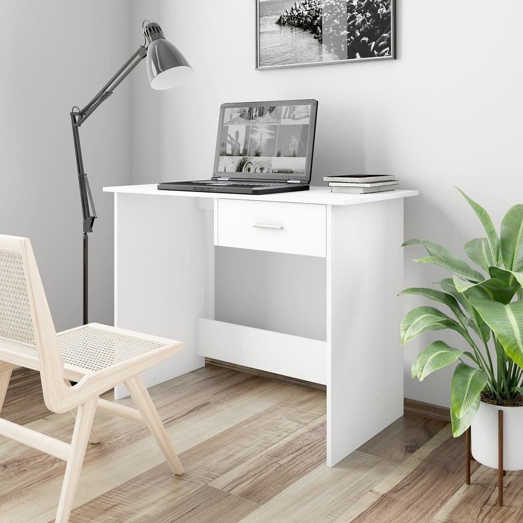 vidaXL Desk White 39.4″x19.7″x29.9″ Engineered Wood