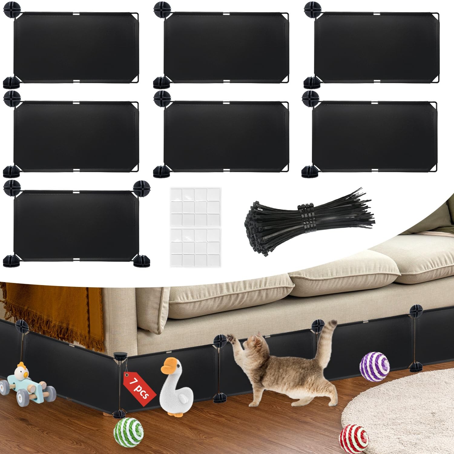 Under Couch Blockers for Pets, 6.7″ Height-83 Length in Total Couch Blockers,…
