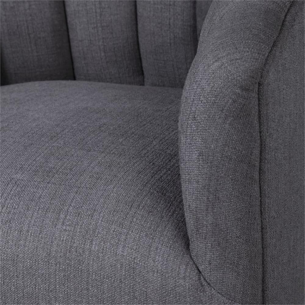 Uttermost Cuthbert Wood Stainless Steel and Fabric Swivel Chair in Brushed Brass