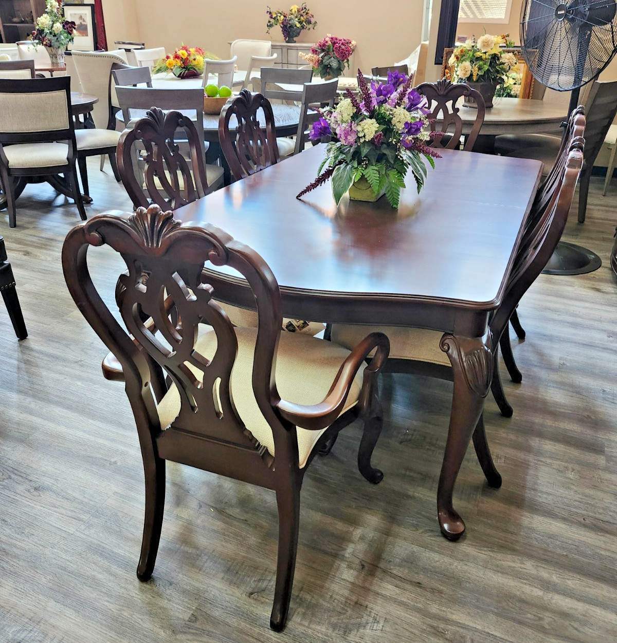 Kincaid Carriage House Solid Wood Dining Table Cherry Extendable Farmhouse Table