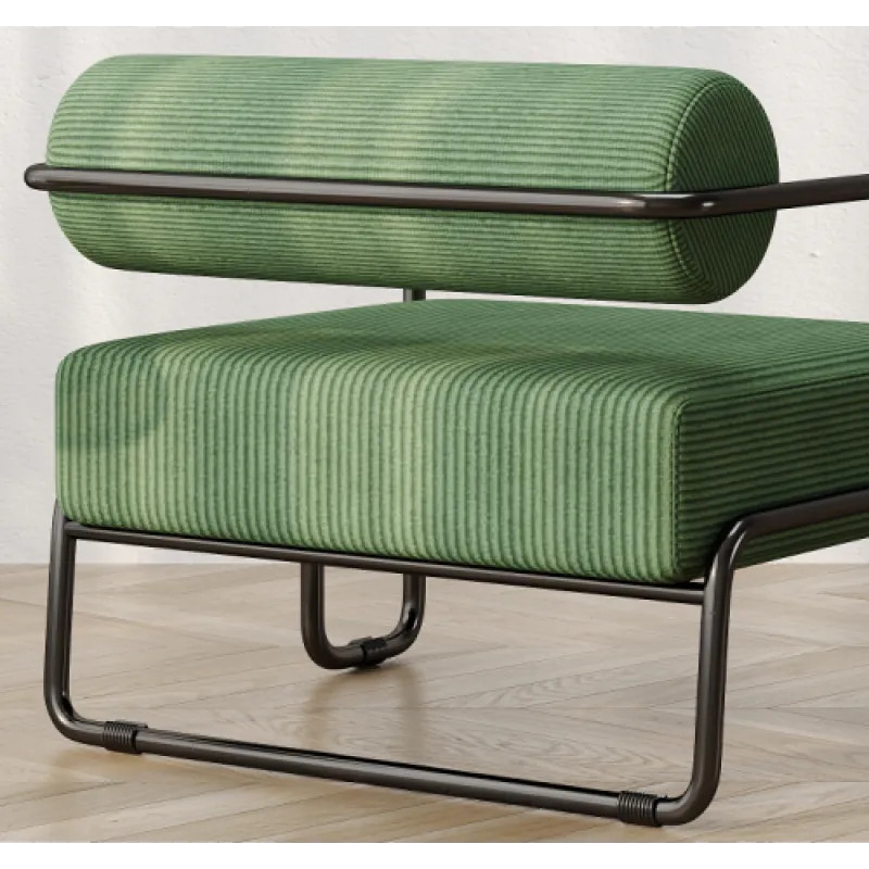27inch L Living Room Iron Sofa Chair, Lazy Individual Chair, Balcony Leisure Cha