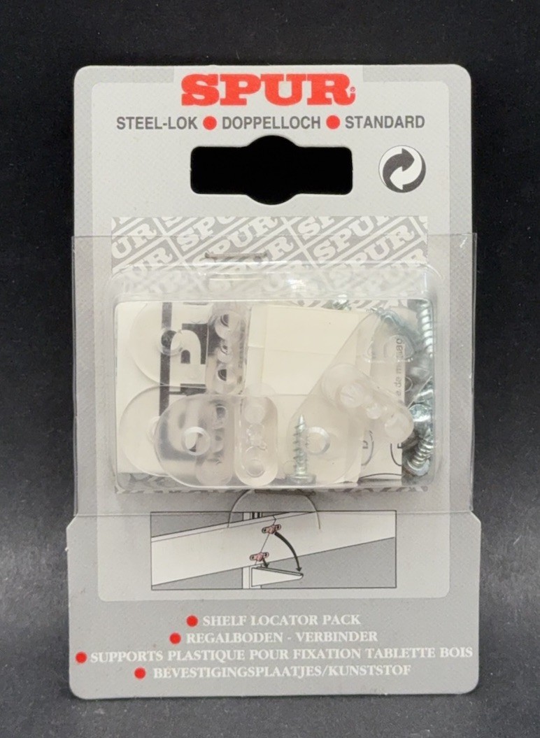 SPUR Shelf Locator Pins Pack Of 4 – Wood Particle Board & Glass Shelves 9156 NEW