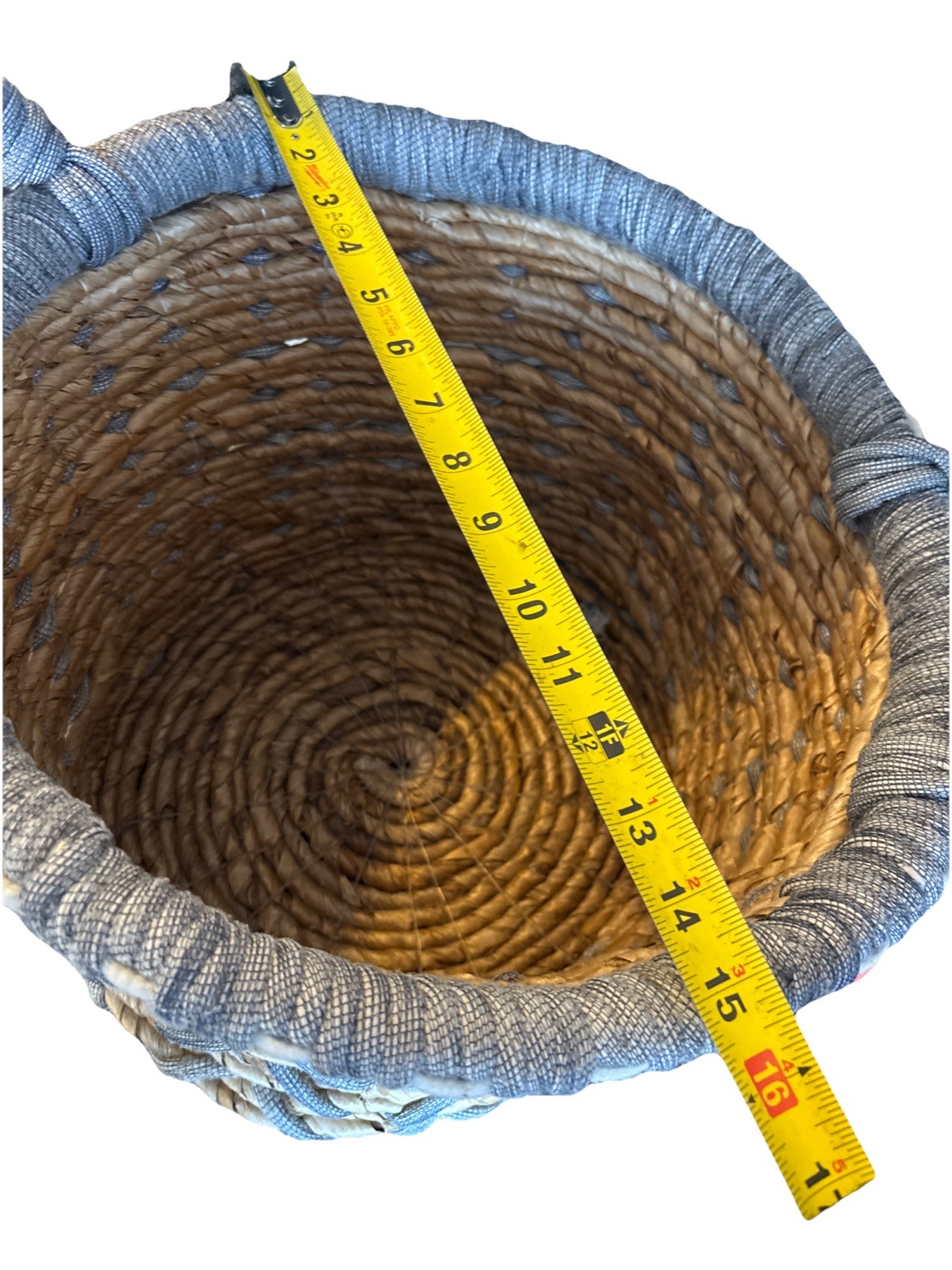Woven Decorative Storage Basket, X-Large, 11″ x 15″ x 15″, Twisted W/ Handles