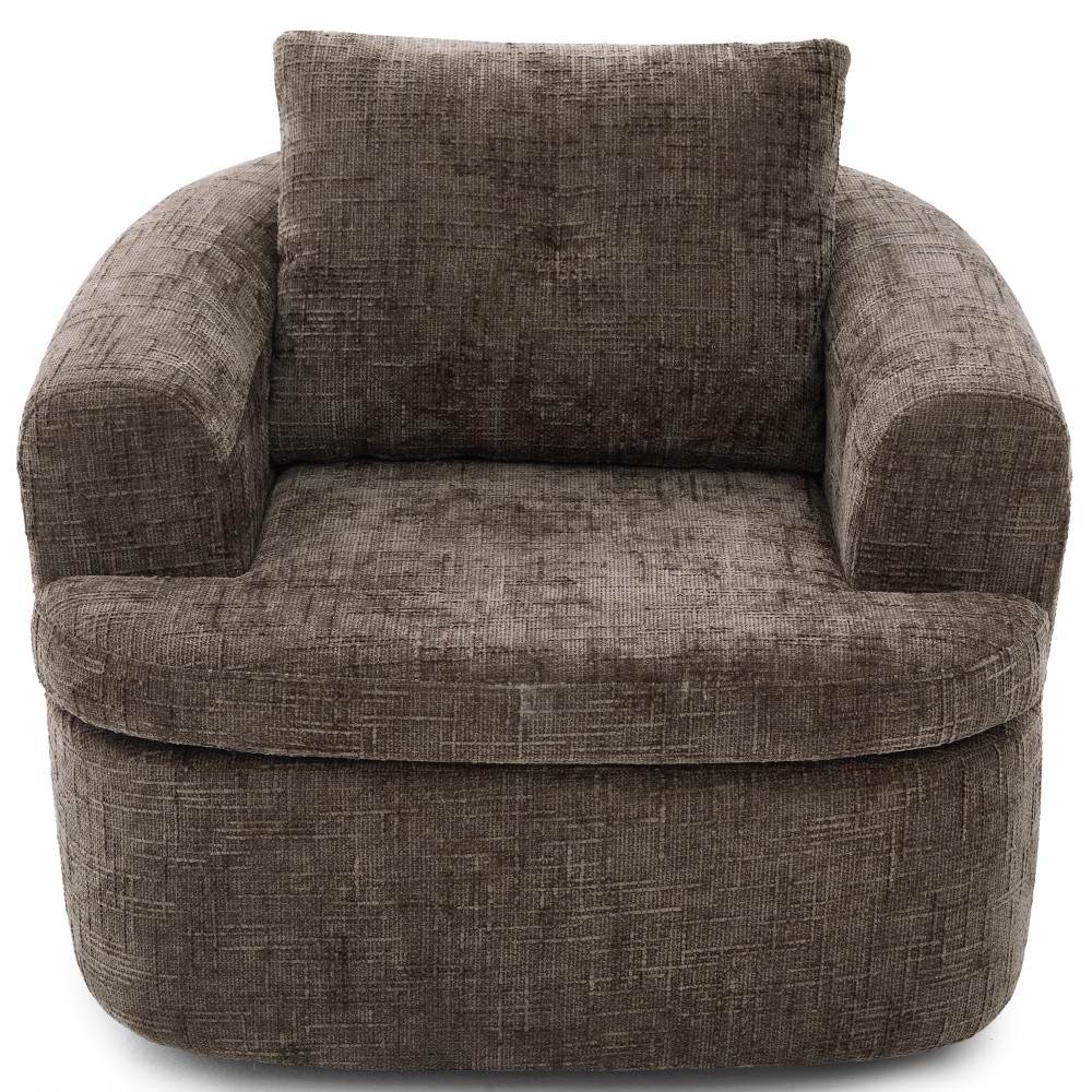 36.6 in Swivel Round Chair with Duallayer Cushion Design for Living Room Bedroom