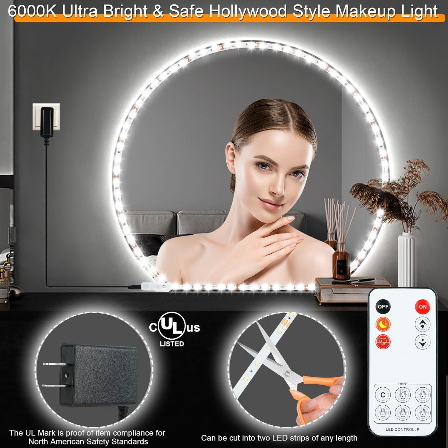 LED Vanity Mirror Lights for Makeup Dressing Table Vanity Set 13ft Flexible L…