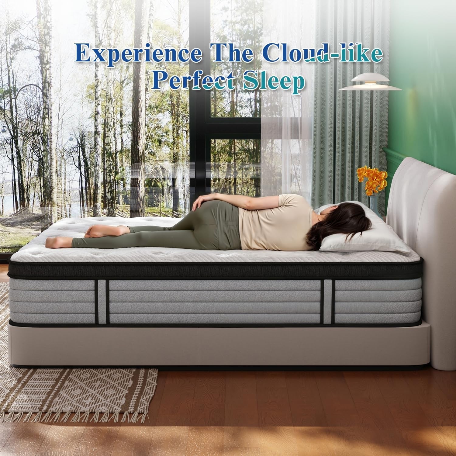 Queen Mattress, 12 Inch Hybrid Matress with Memory Foam & Individual Pocket