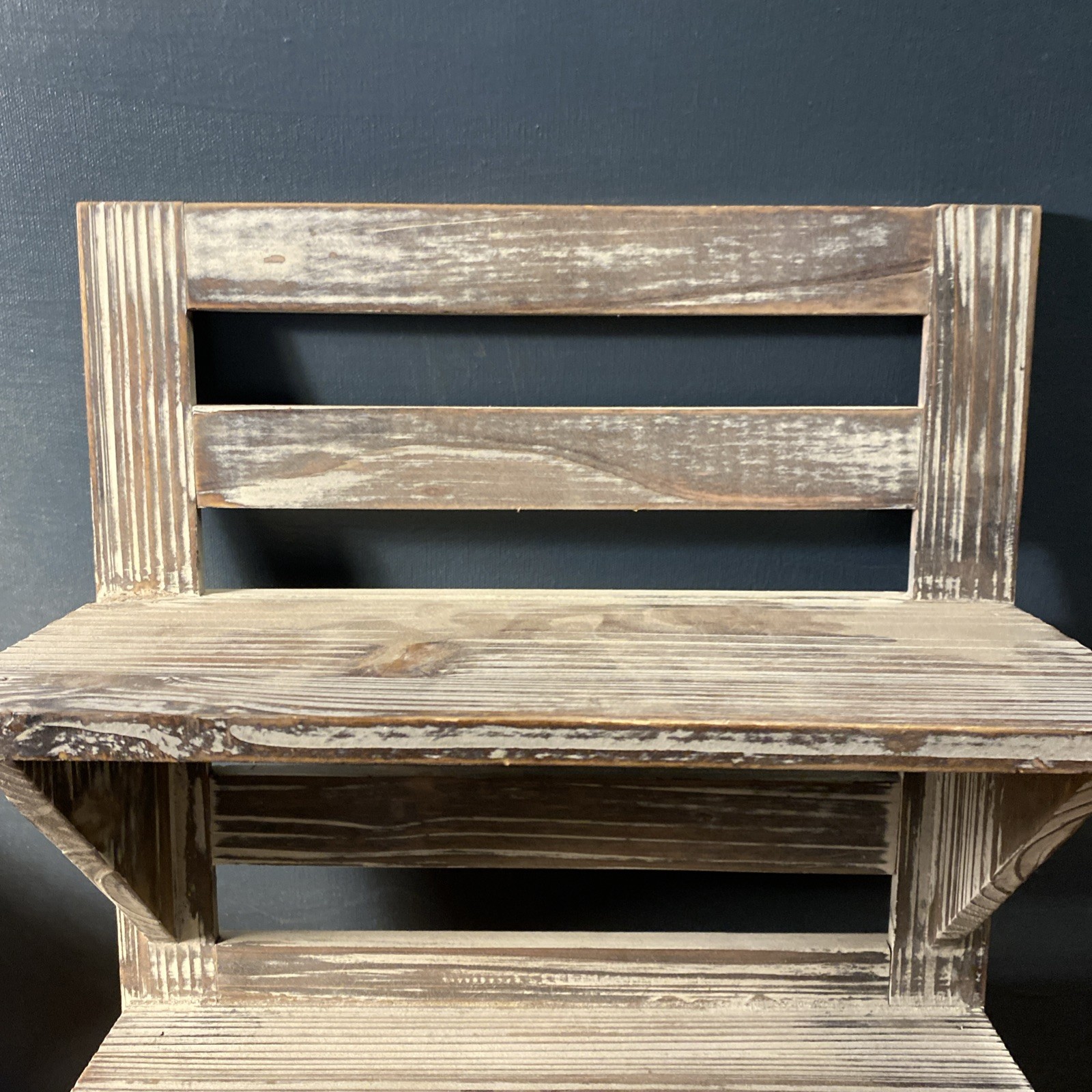 2 Shelf Free Floating rustic Double shelf for walls 16” X 13” W/Mounting Hooks