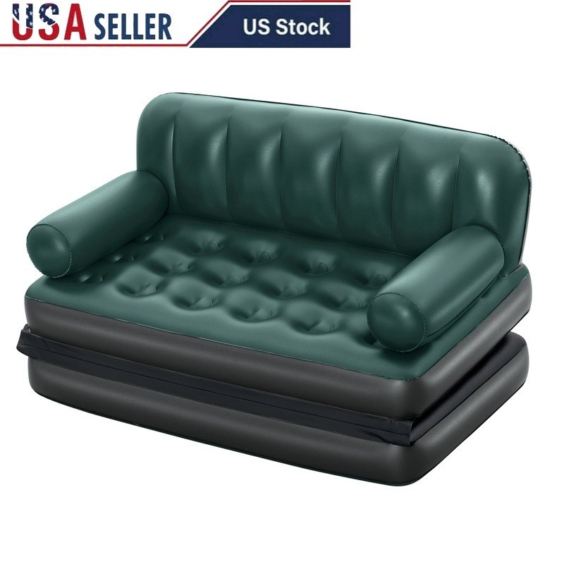 5-in-1 Inflatable Air Couch Double Sofa Lounge Bed Recliner Portable Indoor Use