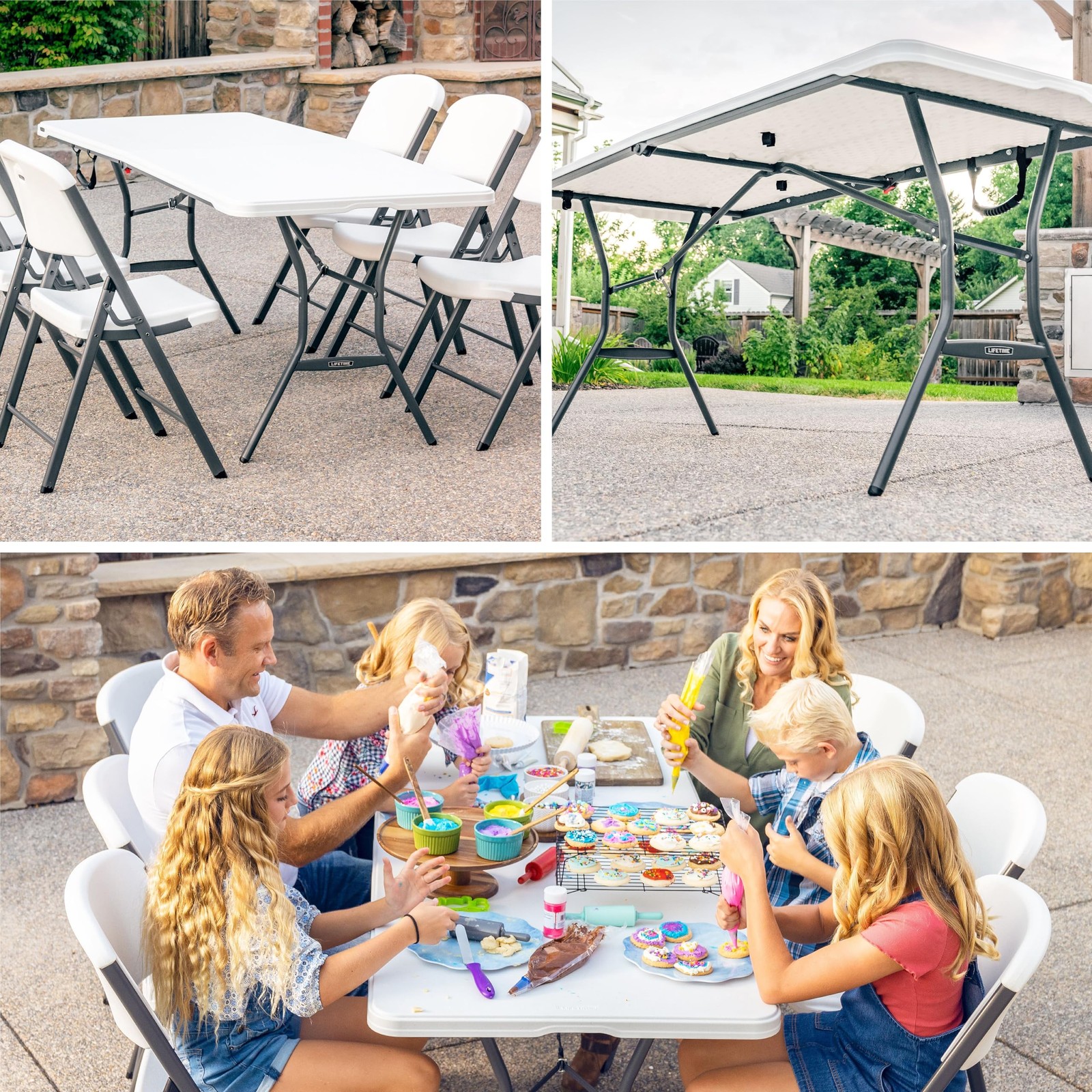Best 6-Foot Fold in Half Table, Light Commercial, White Granite Free Shipping
