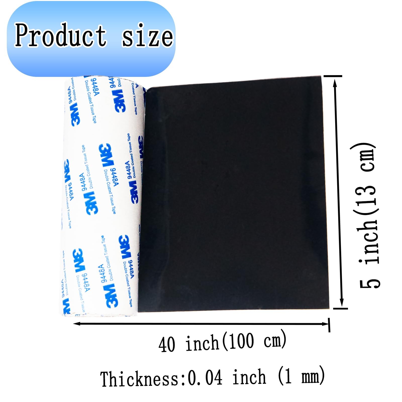 Non Slip Furniture Pads Anti-Sliding Silicone Sticky Backing 40″x5″x0.04″ 1 PCS