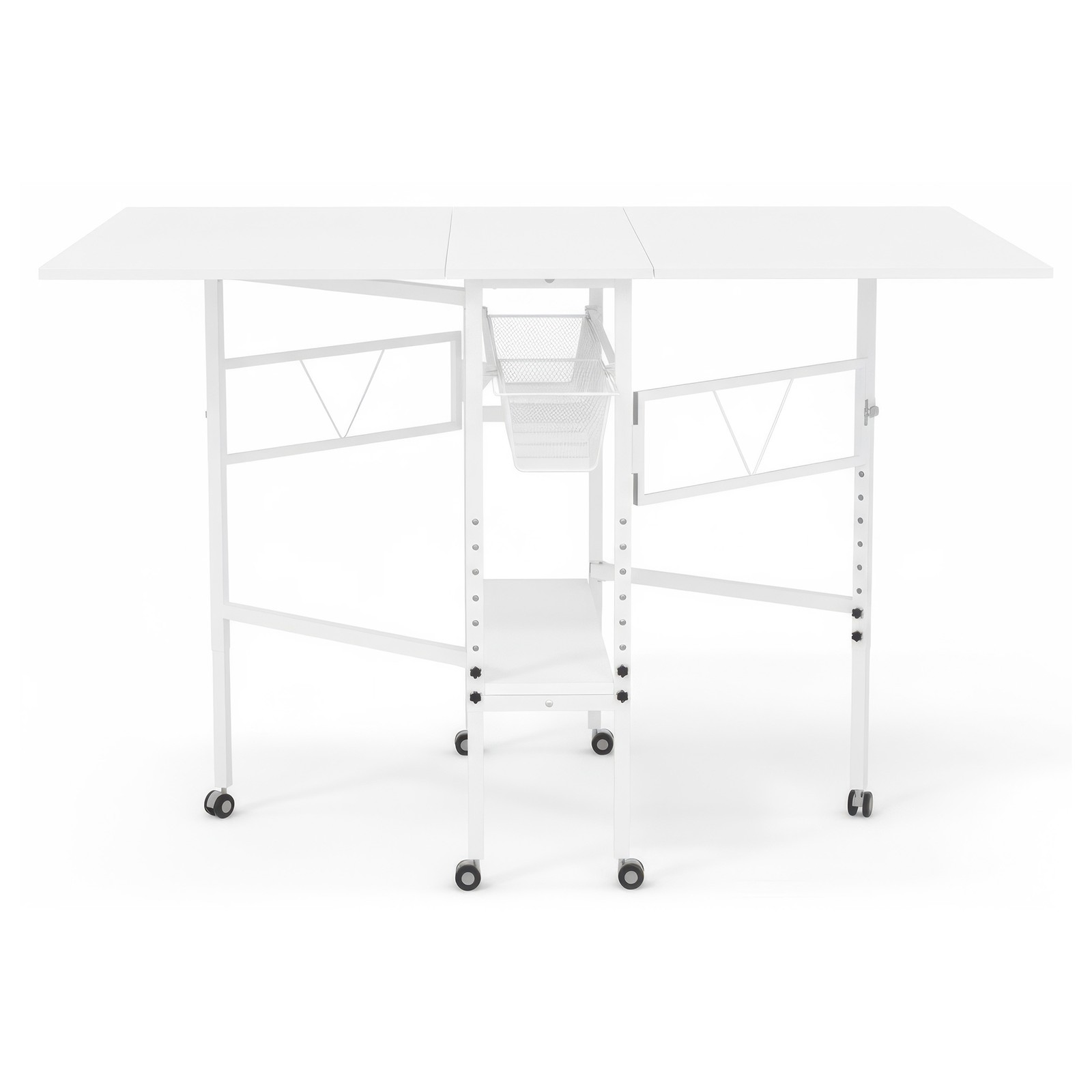 Sew Ready Folding Sewing Craft Table with Storage Drawers and Wheels (For Parts)