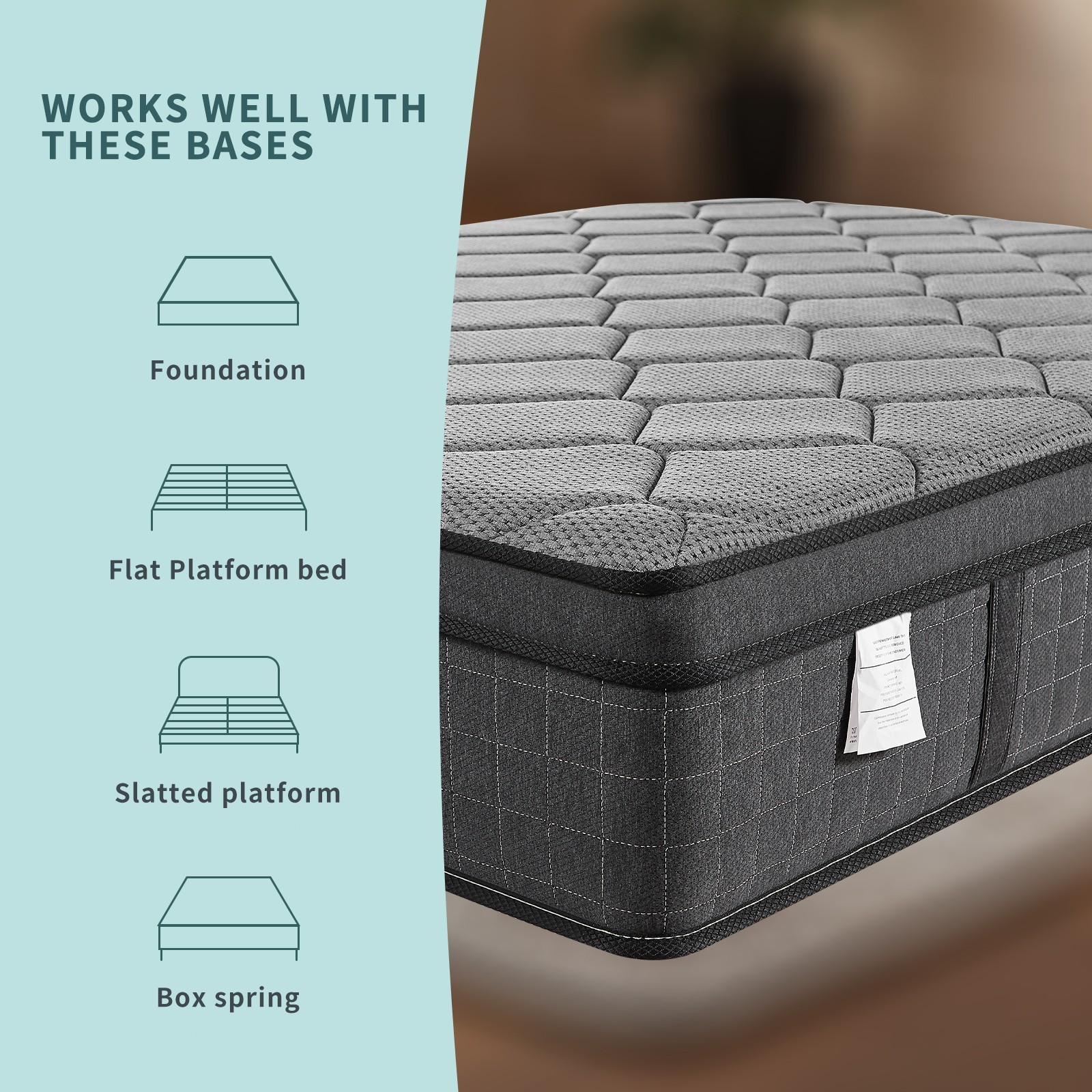12 Inch Queen Size Gel Memory Foam Hybrid Pocket Spring Mattress In A Box