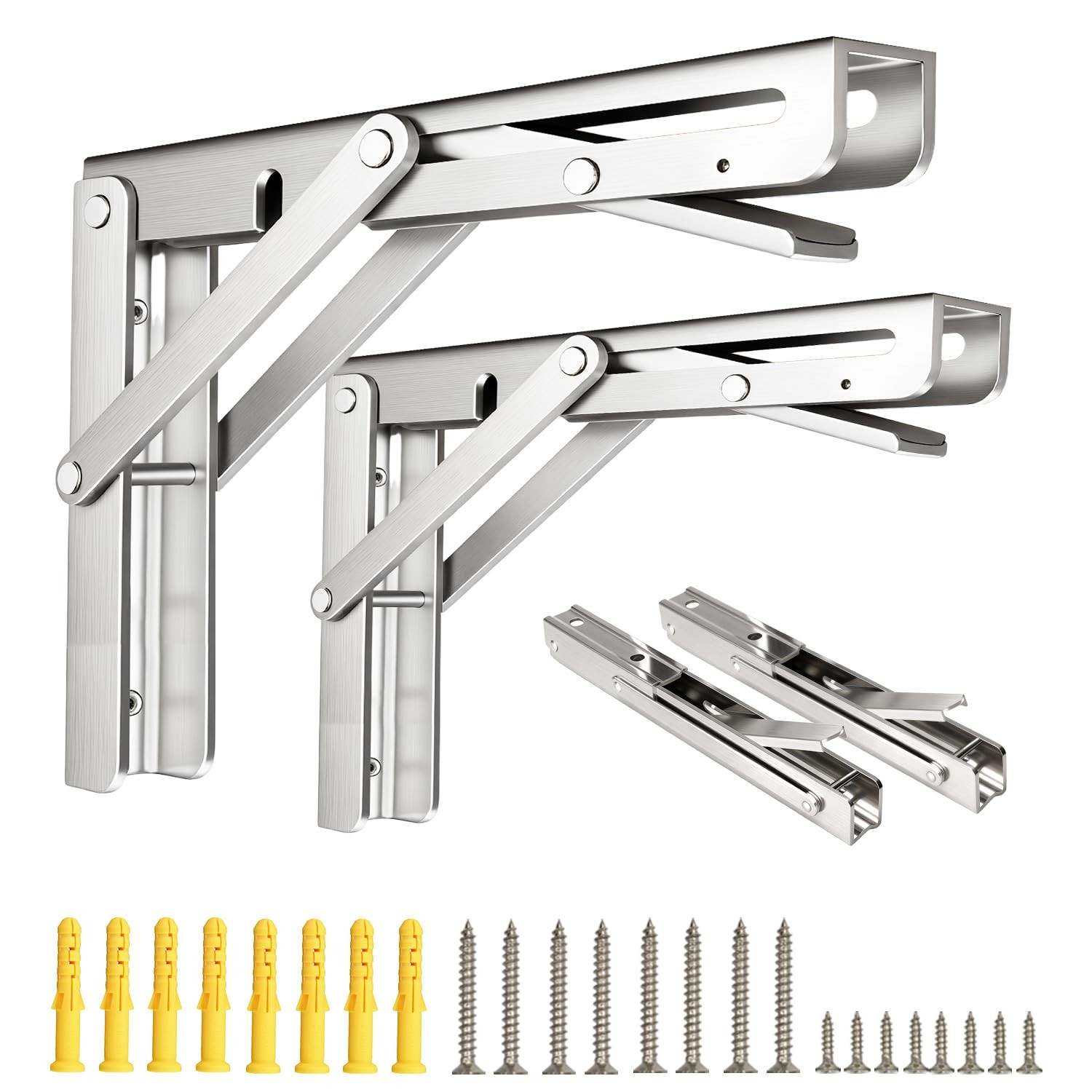 Folding Shelf Brackets, Collapsible Heavy Duty Shelf Brackets for Fold Down Desk